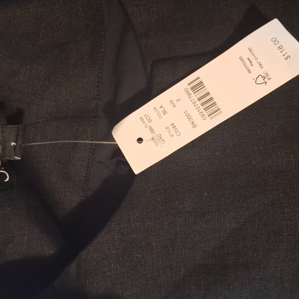 J.Crew Cutaway vest top in linen CI544 black 2 - Picture 3 of 3